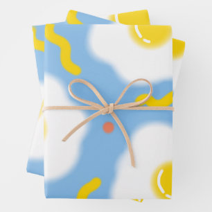Sunny Egg Doodle Pattern Wrapping Paper Sheets