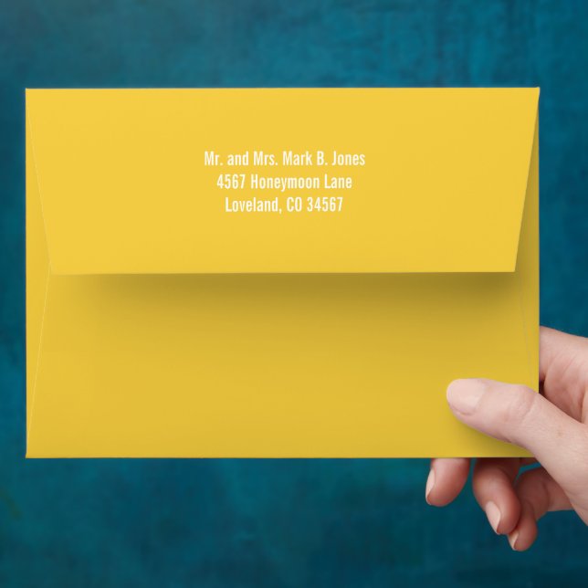 Sunny Elegance Yellow Wedding  Envelope (Hand)