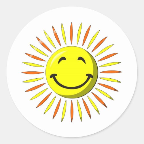 Sunny Face Classic Round Sticker