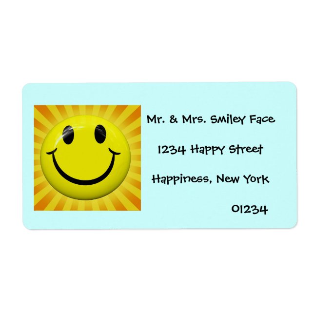 Sunny Face Labels (Front)