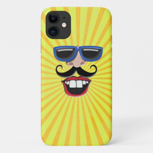 Sunny face with sunglasses iPhone 11 case