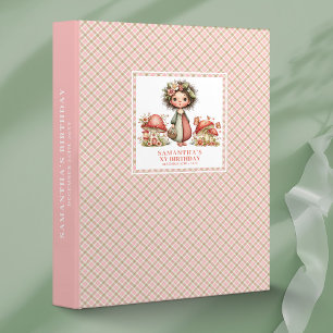 Sunny Fairy Birthday Album Pink Flowers Keepsake 3 Ring Binder