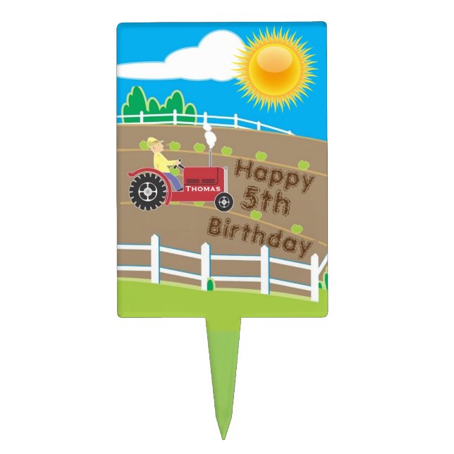Sunny Farm Cake Topper (Front)