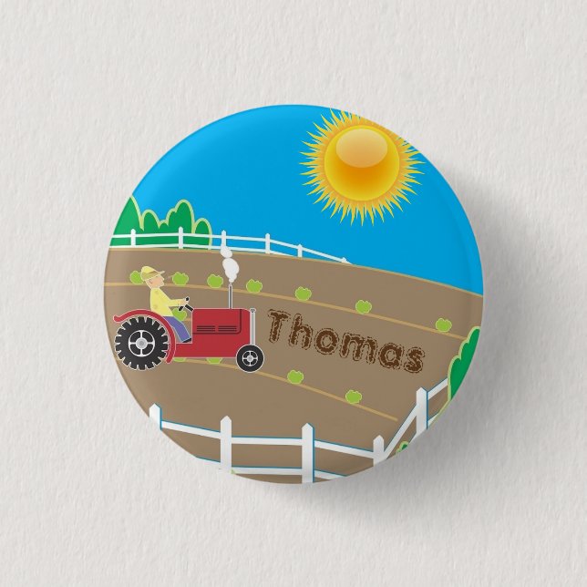 Sunny Farm Pinback Button (Front)