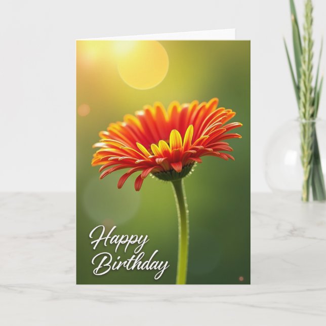 Sunny Floral Birthday Card (Front)