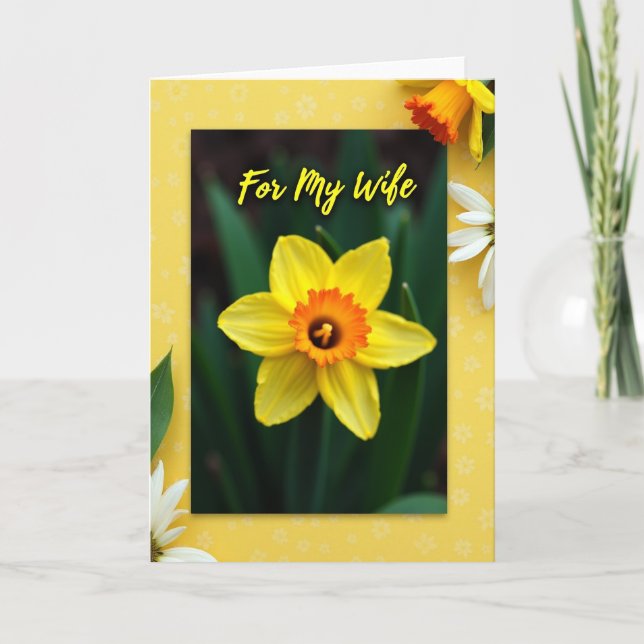 Sunny Floral Wife Mothers Day Card (Front)