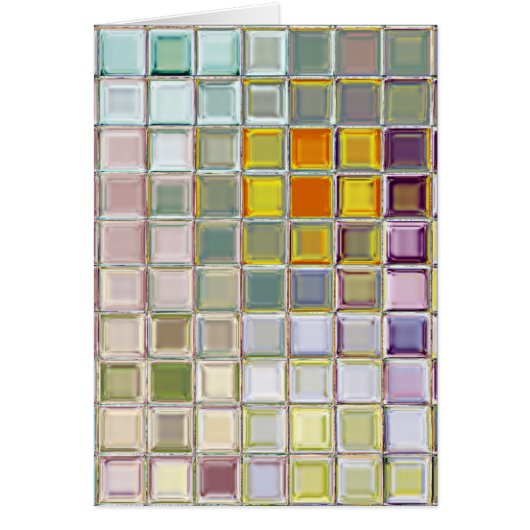 Sunny Flower Glass Mosaic Tiles Custom Card (Front)