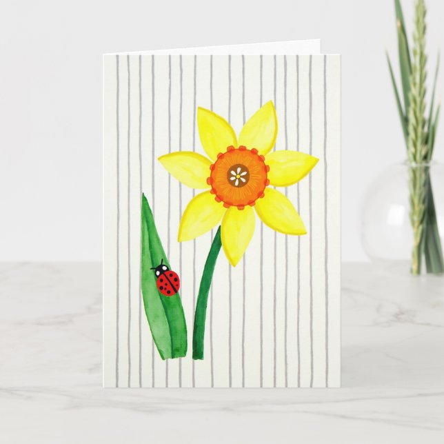 Sunny Flower Insect Art Card (Front)