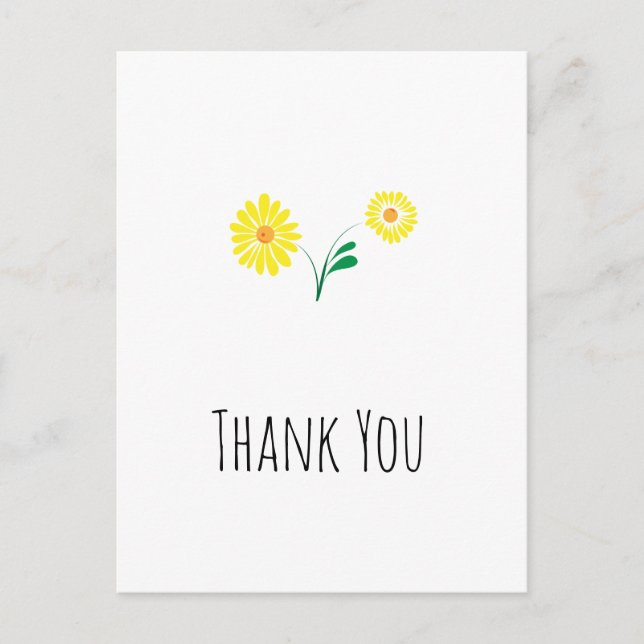 Sunny flower thank you postcard (Front)
