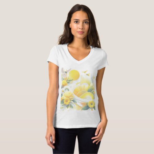 Sunny Fusion Yellow  Lime Vibrant Designs T_Shirt