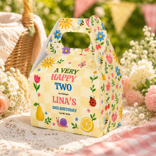 Sunny Garden 2nd Birthday Floral Picnic Party Favor Boxes