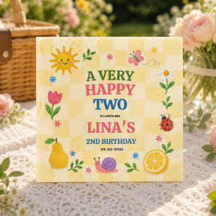 Sunny Garden 2nd Birthday Floral Picnic Party Napkins
