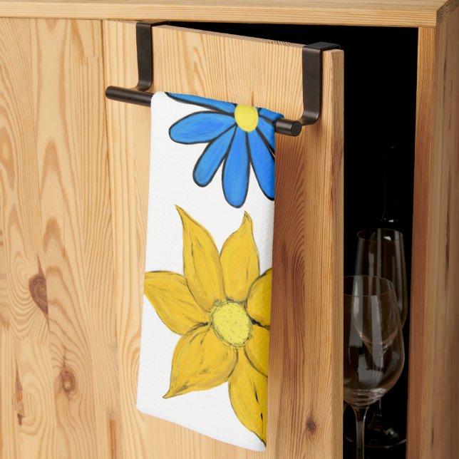 Sunny Garden Flowers Kitchen Towel (Thirds Fold)
