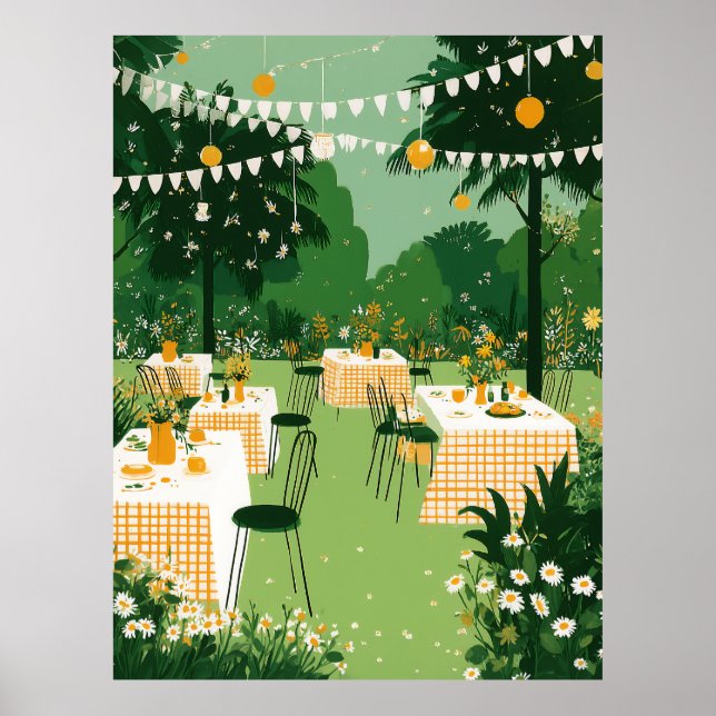 Sunny Garden Graduation Party Celebration Poster (Front)