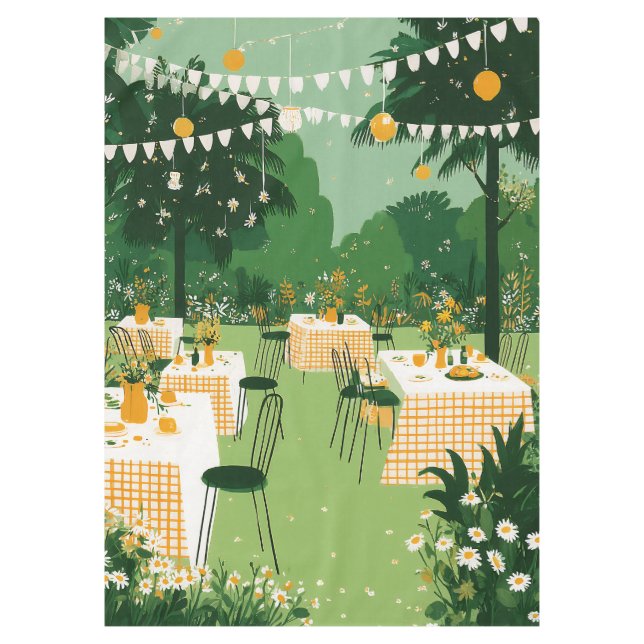Sunny Garden Graduation Party Celebration Tablecloth (Front)