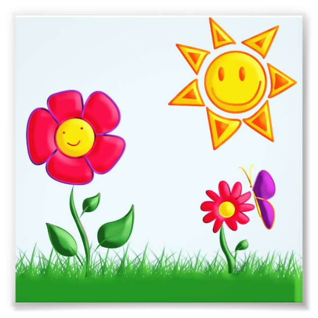 Sunny garden illustration photo print (Front)