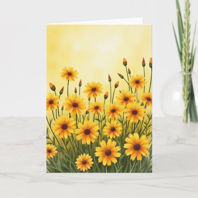 Sunny Golden Mothers Day Bloom Card (Front)