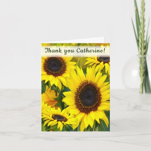 Sunny Golden Sunflowers Thank You Christian Friend Card