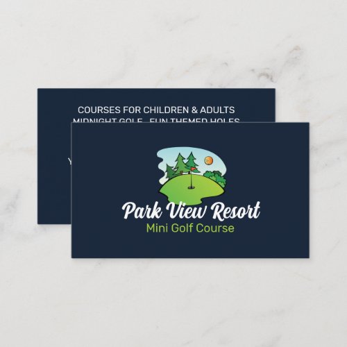 Sunny Golf Course Mini Golf Course Advertising Business Card