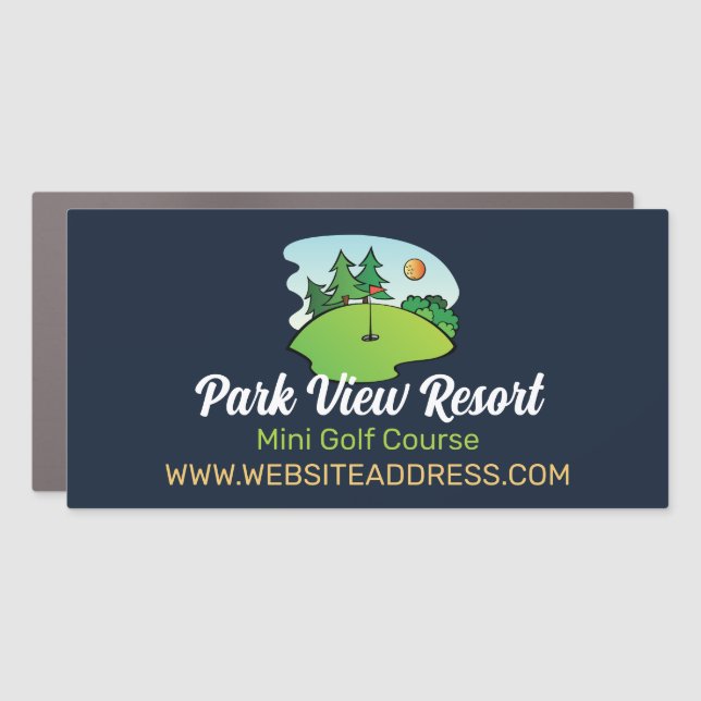 Sunny Golf Course, Mini Golf Course Advertising Car Magnet (Front)