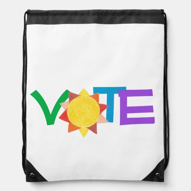 Sunny GOTV Vote Drawstring Backpack (Front)