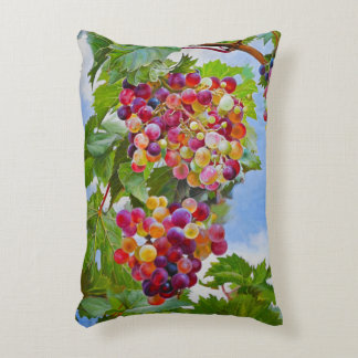 Sunny Grapevine – Colorful Grapes Still Life Paint Accent Pillow