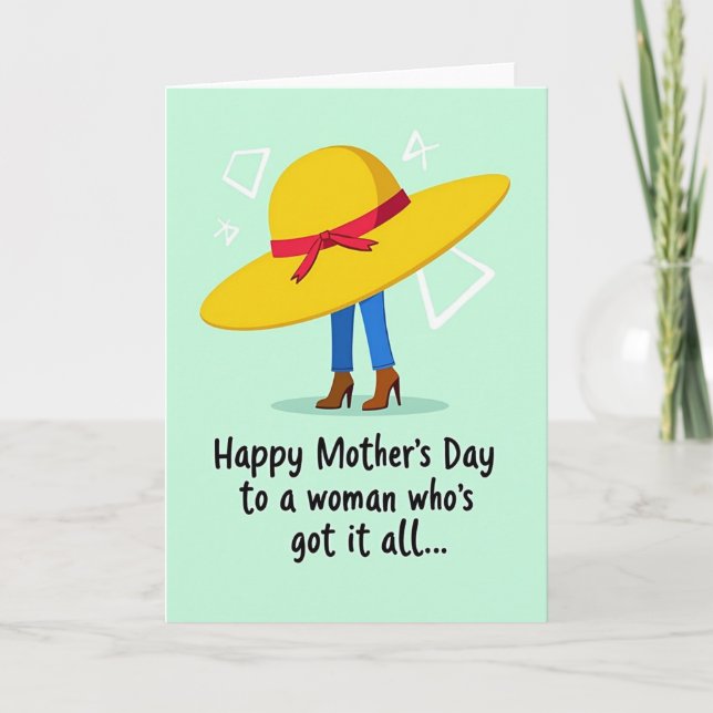 Sunny Hat Mothers Day Card (Front)