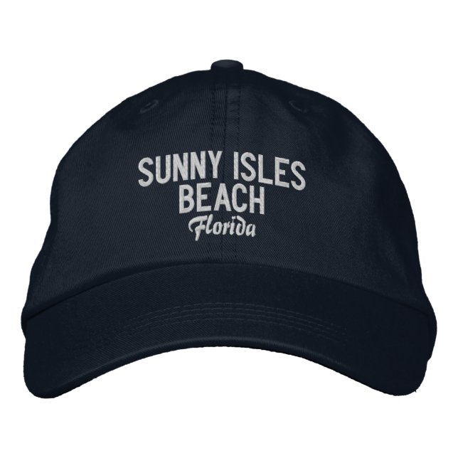 Sunny Isles Beach Florida Embroidered Baseball Hat (Front)