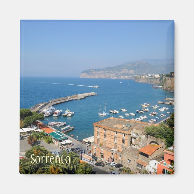 Sunny italian city Sorrento in summer quiet day Magnet (Front)