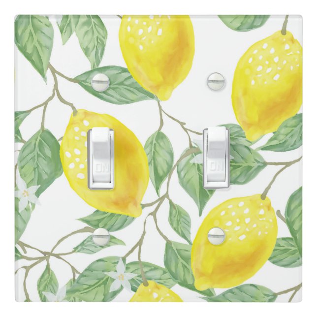 Sunny Kitchen Lemons Light Switch Cover (In Situ)