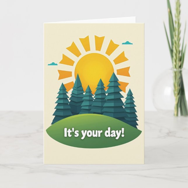Sunny Landscape Birthday Card (Front)