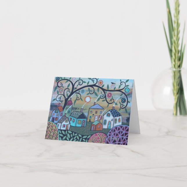 Sunny Landscape Folded Note Card (Front)
