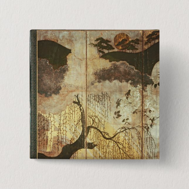 Sunny Landscape Pinback Button (Front)