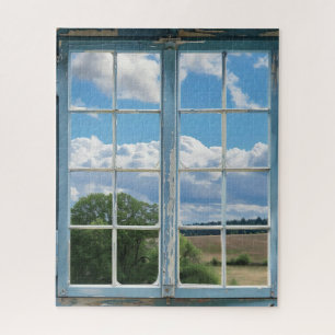 Sunny Landscape Window View Jigsaw Puzzle