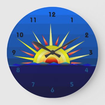 Sunny Large Clock by ellejai at Zazzle