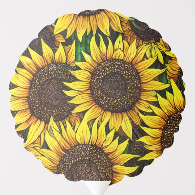 Sunny Large Sunflowers Pattern  Balloon (Front)