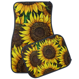 Sunny Large Sunflowers Pattern  Car Floor Mat