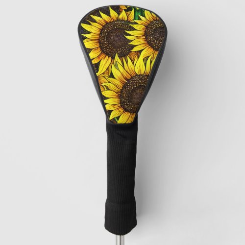 Sunny Large Sunflowers Pattern  Golf Head Cover