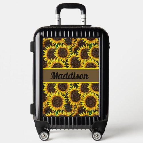 Sunny Large Sunflowers Pattern   Luggage