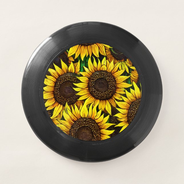 Sunny Large Sunflowers Pattern   Wham-O Frisbee (Front)