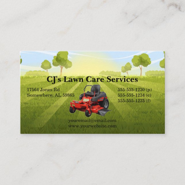 Sunny Lawn Care Business Card (Front)