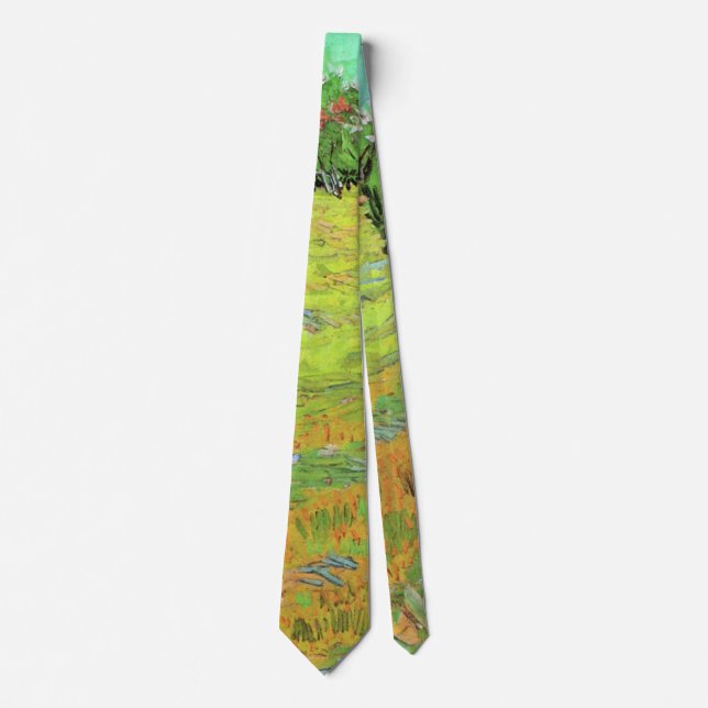 Sunny Lawn in a Public Park by Vincent van Gogh Neck Tie (Front)