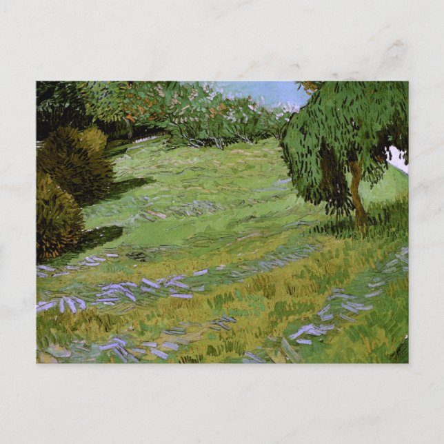 Sunny Lawn in Public Park Van Gogh Fine Art Postcard (Front)