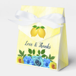Sunny Lemon Floral Wedding Favor Boxes