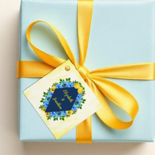 Sunny Lemon Floral Wedding Favor Tags