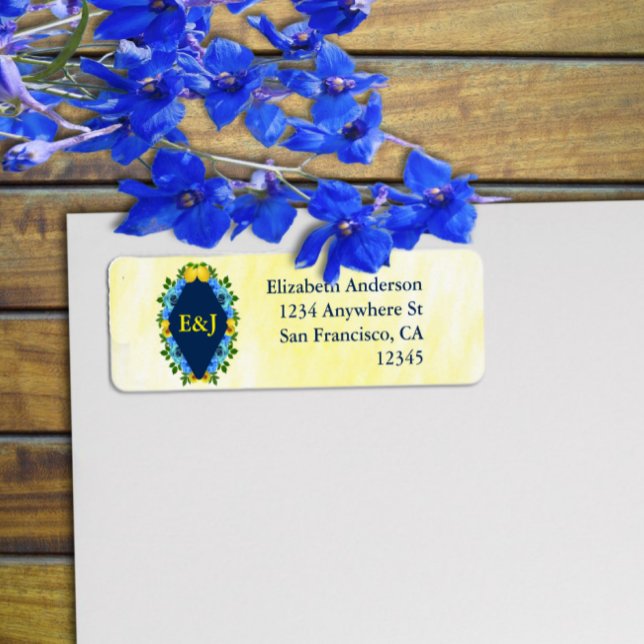 Sunny Lemon Floral Wedding Label (Creator Uploaded)