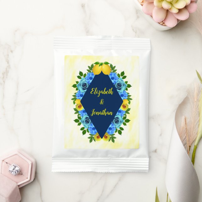 Sunny Lemon Floral Wedding Lemonade Drink Mix (Wedding)