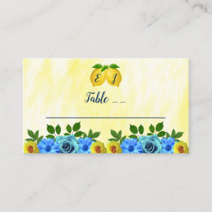 Sunny Lemon Floral Wedding Place Card