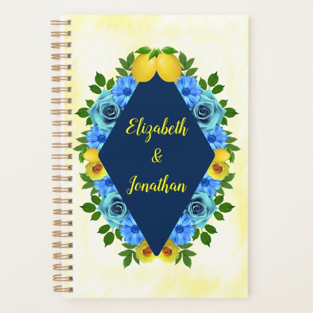 Sunny Lemon Floral Wedding Planner (Front)