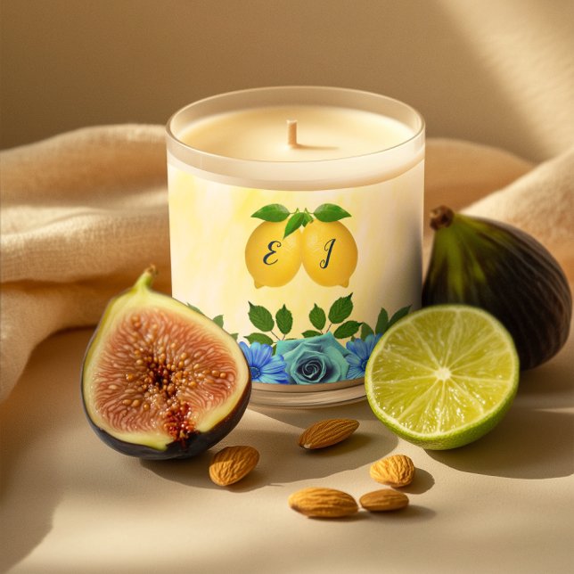 Sunny Lemon Floral Wedding Scented Candle (Creator Uploaded)